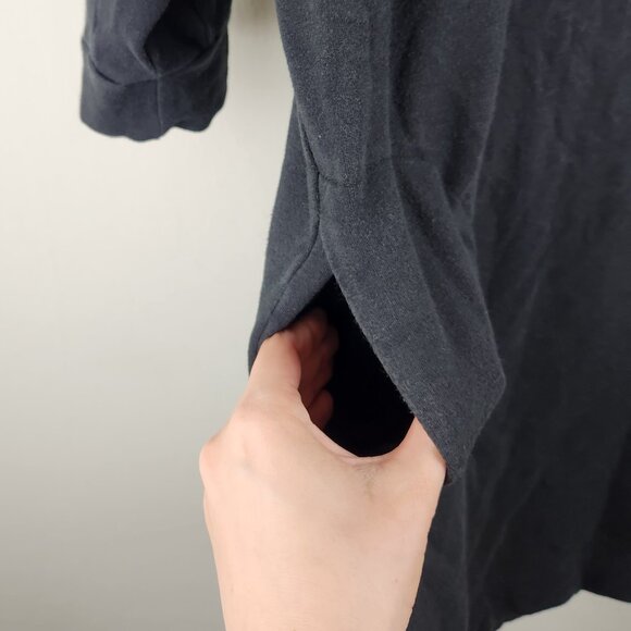 Amour Vert Black 3/4 Sleeve Crewneck Tunic Sweatshirt/Mini Dress sz XS - Picture 5 of 7